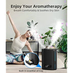 BREEZOME 6L Humidifiers MG07JS for Bedroom Large Room & Essential Oil Diffuser, Ultrasonic Top Fill Cool Mist Humidifiers for Baby, Plants, Nursery Last up to 60 Hours, Smart Humidistat Control, Quiet, Black