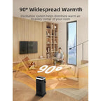 BREEZOME Space Heater, MG18QN 1500W Fast Heating Heater for Indoor Use, Ceramic Electric Heater for Home with Thermostat, 90° Oscillating Portable Heater with Remote Black