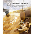 BREEZOME Space Heater MG26QN for Indoor Use, 1500W Fast Heating Electric Heater with Thermostat, 90°Oscillating PTC Ceramic Heater with Remote, 24H Timer Portable Room Heater for Home Office Bedroom Black