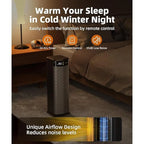 BREEZOME Space Heater MG26QN for Indoor Use, 1500W Fast Heating Electric Heater with Thermostat, 90°Oscillating PTC Ceramic Heater with Remote, 24H Timer Portable Room Heater for Home Office Bedroom Black