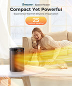 BREEZOME Space Heater, Portable Electric Heaters for Indoor Use with Thermostat & 24H Timer, 1500W PTC Ceramic Quiet Fast Heating Desk Heater, Safety Room Heaters for Home Bedroom Office