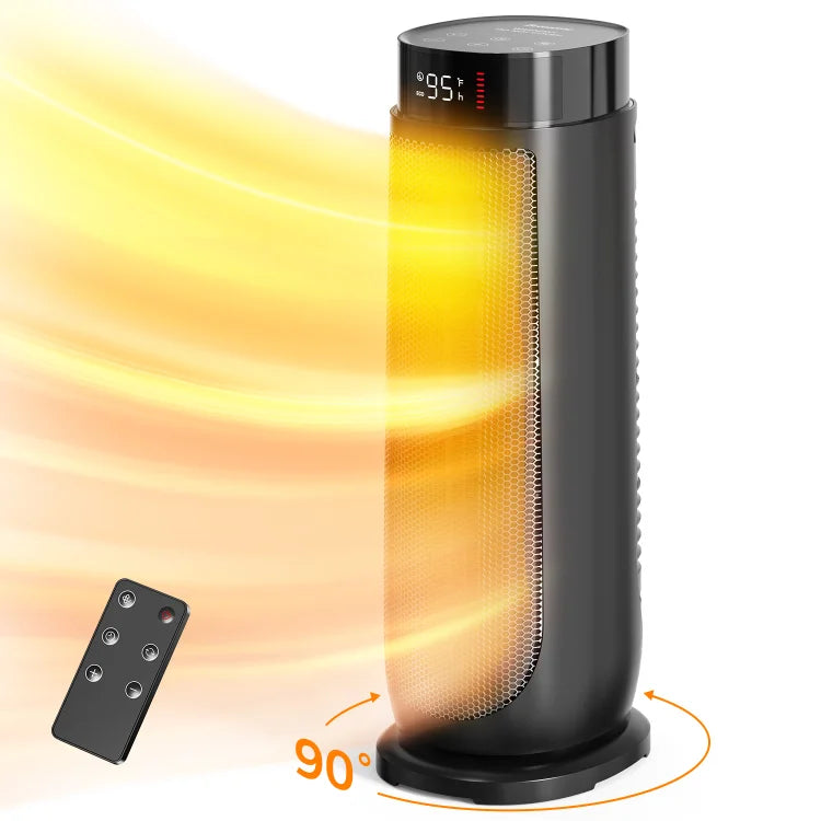 BREEZOME Space Heaters for Indoor Use, 1500W Electric Heater with Thermostat, 24H Timer, 90° Oscillating, Quiet Portable PTC Ceramic Heater with Remote, Fast Safety Heat for Home Bedroom