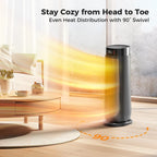 BREEZOME Space Heaters for Indoor Use, 1500W Electric Heater with Thermostat, 24H Timer, 90° Oscillating, Quiet Portable PTC Ceramic Heater with Remote, Fast Safety Heat for Home Bedroom