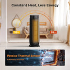 BREEZOME Space Heaters for Indoor Use, 1500W Electric Heater with Thermostat, 24H Timer, 90° Oscillating, Quiet Portable PTC Ceramic Heater with Remote, Fast Safety Heat for Home Bedroom