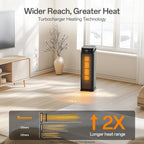 BREEZOME Space Heater Indoor, 1500W PTC Portable Electric Heaters for Home with Thermostat & 90° Oscillating, 24H Timer, Quiet Safety Ceramic Tower Heater with Remote for Bedroom Office