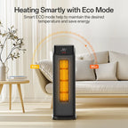 BREEZOME Space Heater Indoor, 1500W PTC Portable Electric Heaters for Home with Thermostat & 90° Oscillating, 24H Timer, Quiet Safety Ceramic Tower Heater with Remote for Bedroom Office